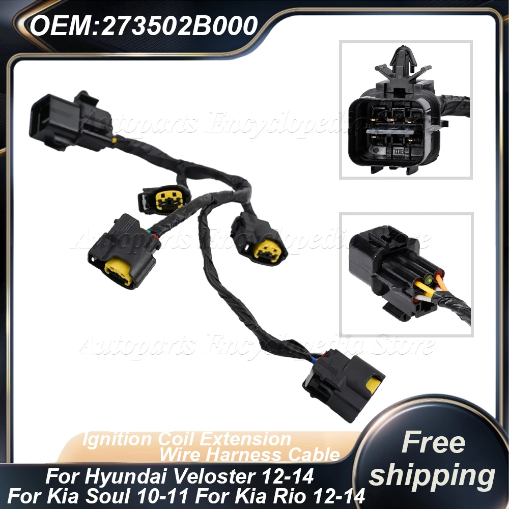 

273502B000 For Hyundai Veloster For Kia Rio 2012-2014 For Kia Soul 2010-2011 Car Ignition Coil Extension Wire Harness Cable