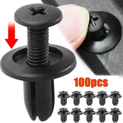 100pcs Auto Fastener Clip Car Fender Push Retainer Pin Rivet Bumper for Door Trim Panel Retainer Universal Car Bumper Fender