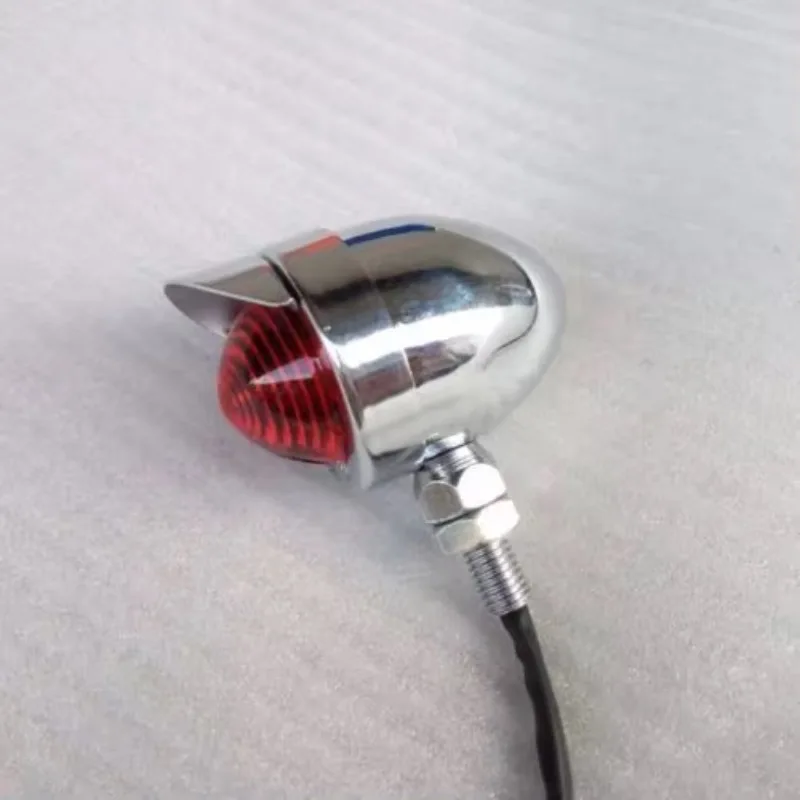 Chrome Bobber Old School Stop Brake Running Tail Light For Cafe Racer Retro Rat Bike