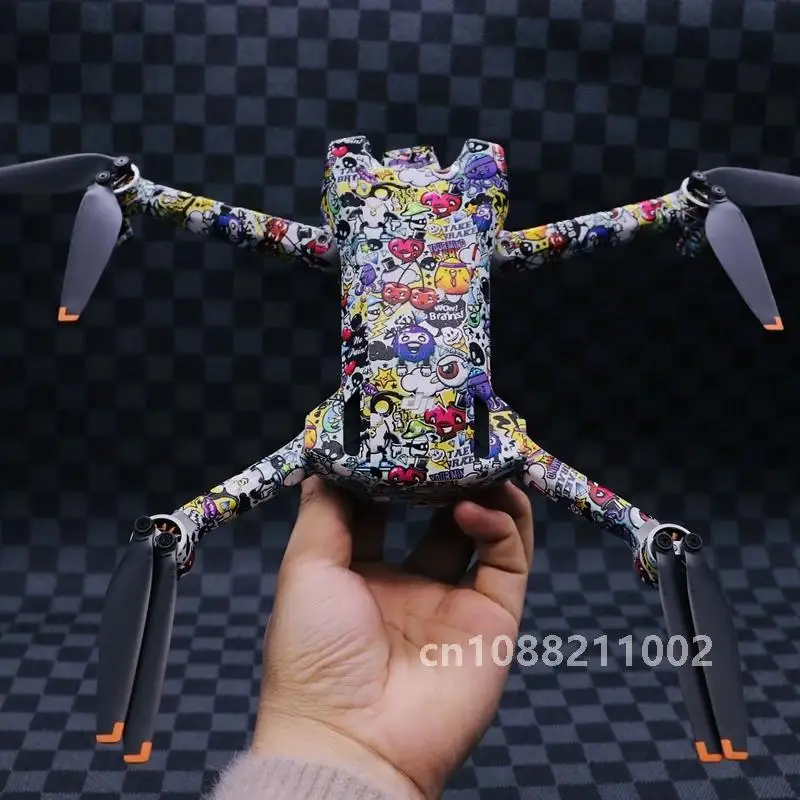 ل DJI Mini 3 الطائرة بدون طيار الجسم كامل تطويق ملصقات RC-N1/RC التحكم عن بعد بولي كلوريد الفينيل طبقة رقيقة واقية المضادة للخدش جلود الملحقات