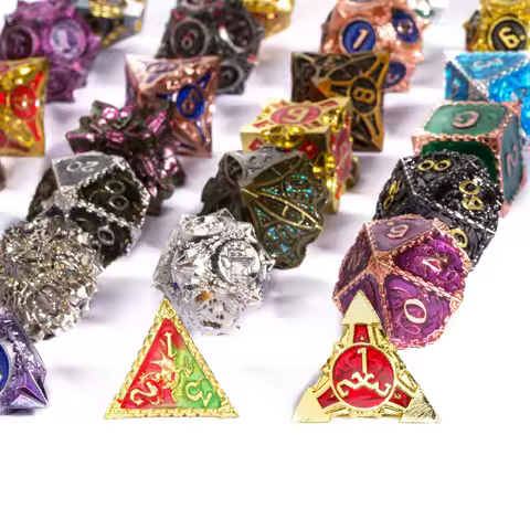 DND Bulk Metal Dices Random 1Pc D4 D6 D8 D10 D00 D12 D20 Variety of Styles Polyhedral Dice for Role Playing Board Games