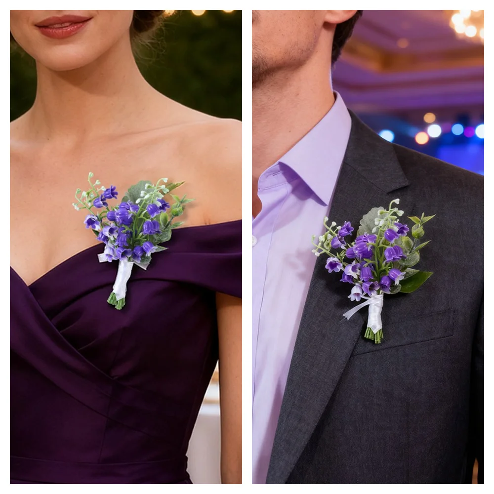 إكسسوارات الزفاف، زهور صدر زفاف العريس والعروس، مجموعة كاملة من الدبابيس لرفقاء العروس ووصيفات العروس