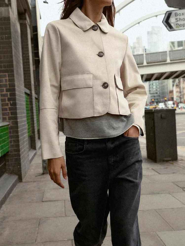 

European and American style autumn new fashion trend women's clothing versatile commuter long-sleeved short jacket
