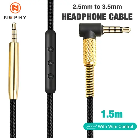 3.5mm to 2.5mm Aux Cable for Bose 700 QC45 QC35 QC25 OE2 AE2 JBL E45BT E55BT E65BTNC Audio Replacement Wire with Volume Control