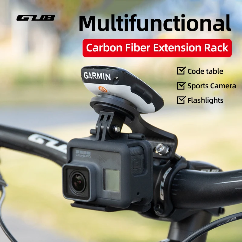 GUB Bike Stem Extension Carbon Computer Mount Code Table Rack For GPS/Bike Computer/Camera/Light Holder Bicycle Accessories