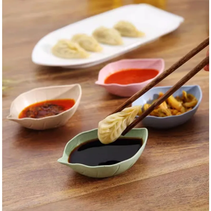 Creative Wheat Straw Snack Plate Kitchen Dish Seasoning Pickles Saucer Dipping Sauce Household Tableware Seasoning Small Dishes