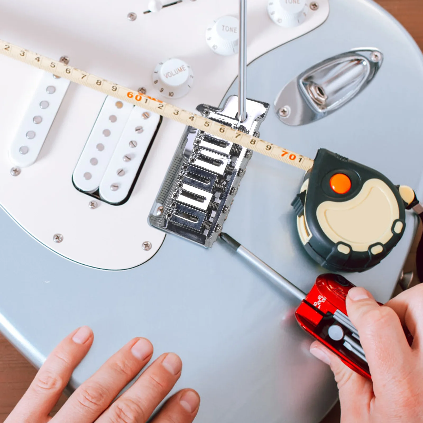 Precise String String Spacing Metal Construction String Spacing Electric Guitar Replacement Thickened Base Tremolo Bridge System