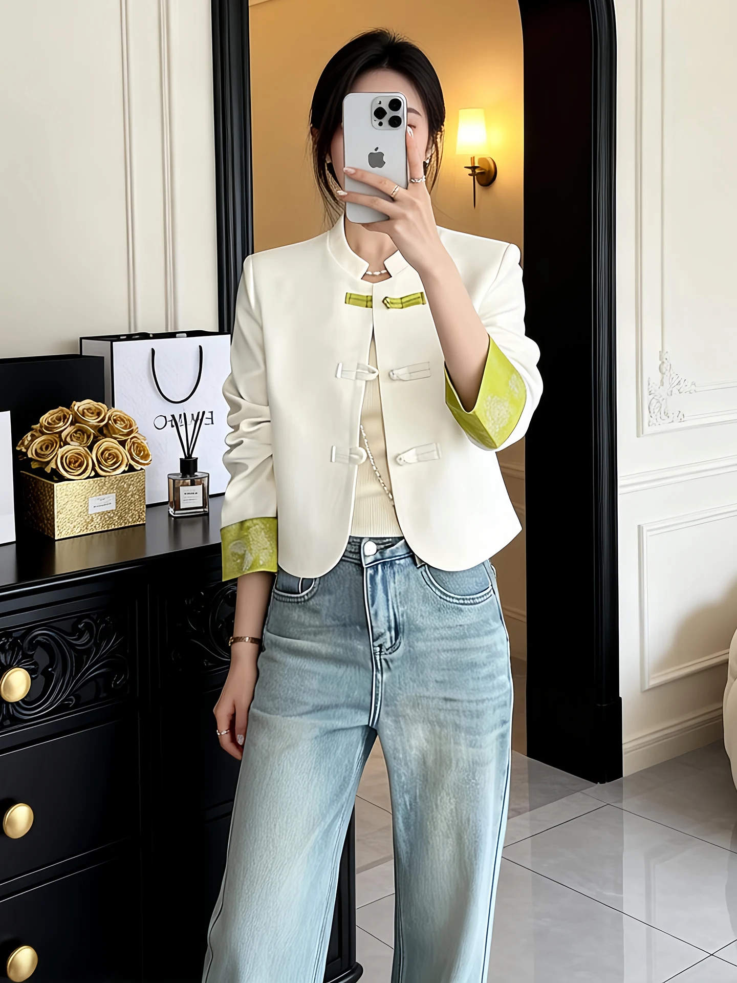 

New Chinese Style Short Jacket Women's Button up Top Hanfu Improved Ancient Style Spring Autumn New Arrival Small Size