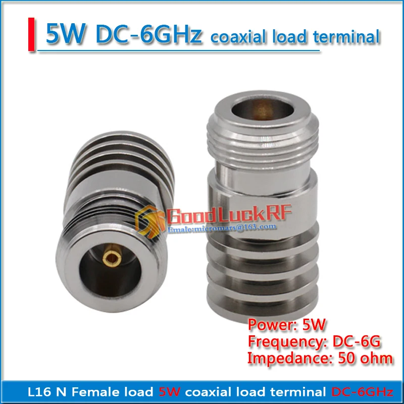 50 ohm N Male Female Plug Connector 5W Termination DUMMY Load DC-3GHz Nickel Plated Brass RF Coaxial Adapters