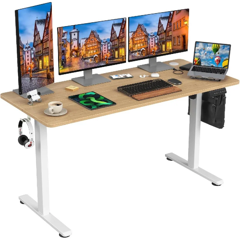 

Electric Standing Desk Adjustable Height Sit Stand Home Office Desk with Splice Board