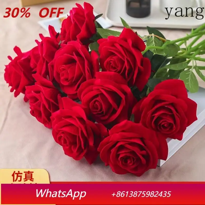 

Yjq 10 roses simulated plastic flower ornament living room decoration flower arrangement