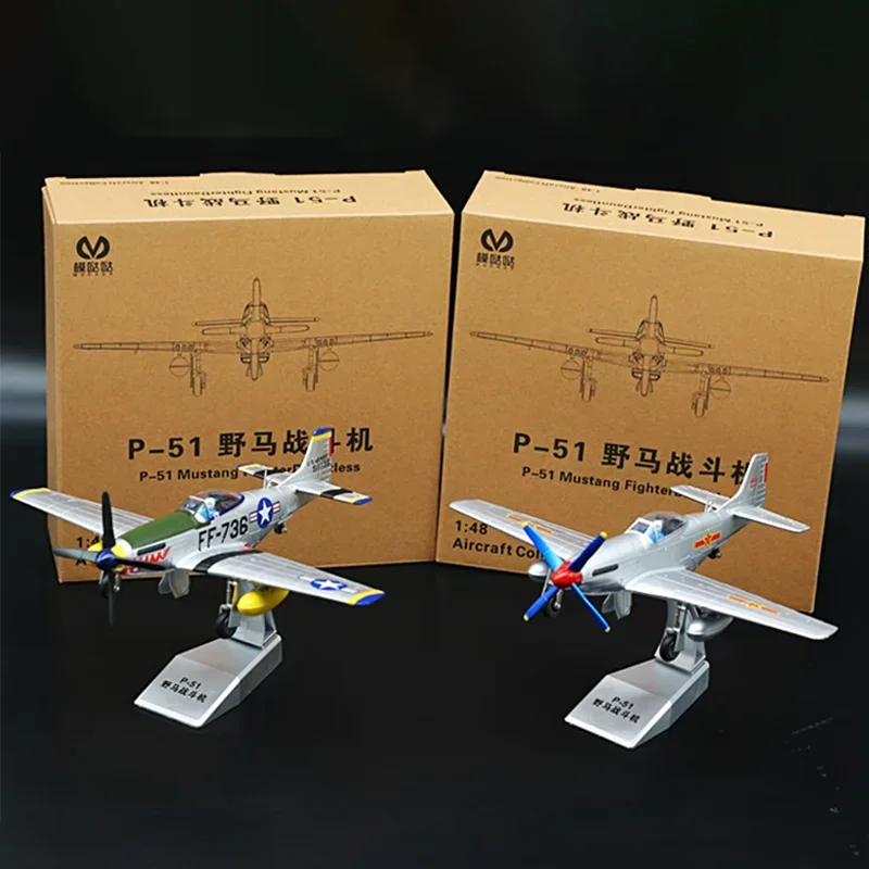 

1:48 Scale P51 Mustang Fighter Aircraft Model Diecast Alloy Static Display Classics Souvenir Collection Ornaments Toys Gifts