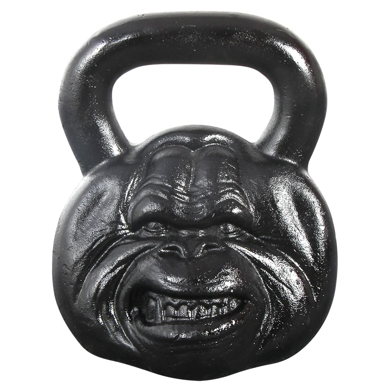 حار بيع معدات الصالة الرياضية القرد رئيس Kettlebell اللياقة البدنية ممارسة الأسود الحديد الزهر Kettlebell مجموعة #2