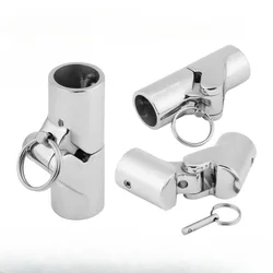 Conector de tubo de acoplamiento giratorio plegable de acero inoxidable marino, Conector de montaje de bisagra de cubierta de barco, accesorio de Hardware de barco, 1pc
