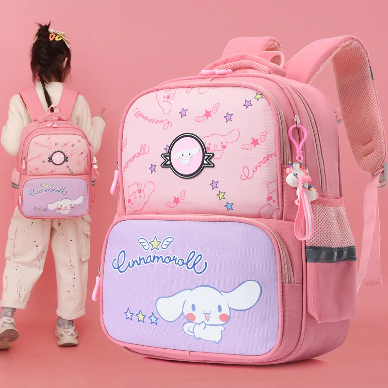 

Kawaii Sanrio Anime Shoulders Bag Cute Kuromi Cinnamoroll Cartoon Portable Wear Resistant Elementary School Backpack Kids Gifts