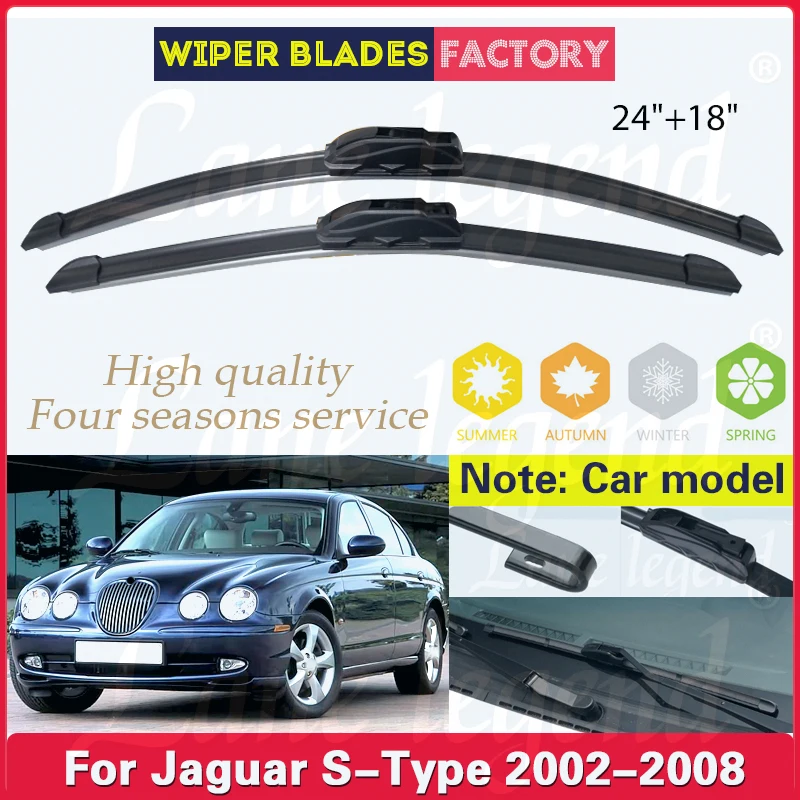 

Car Front Wiper Blades For Jaguar S-Type 2002 2003 2004 2005 2006 2007 2008 Window Windscreen Windshield 24"+18" Car Accessories