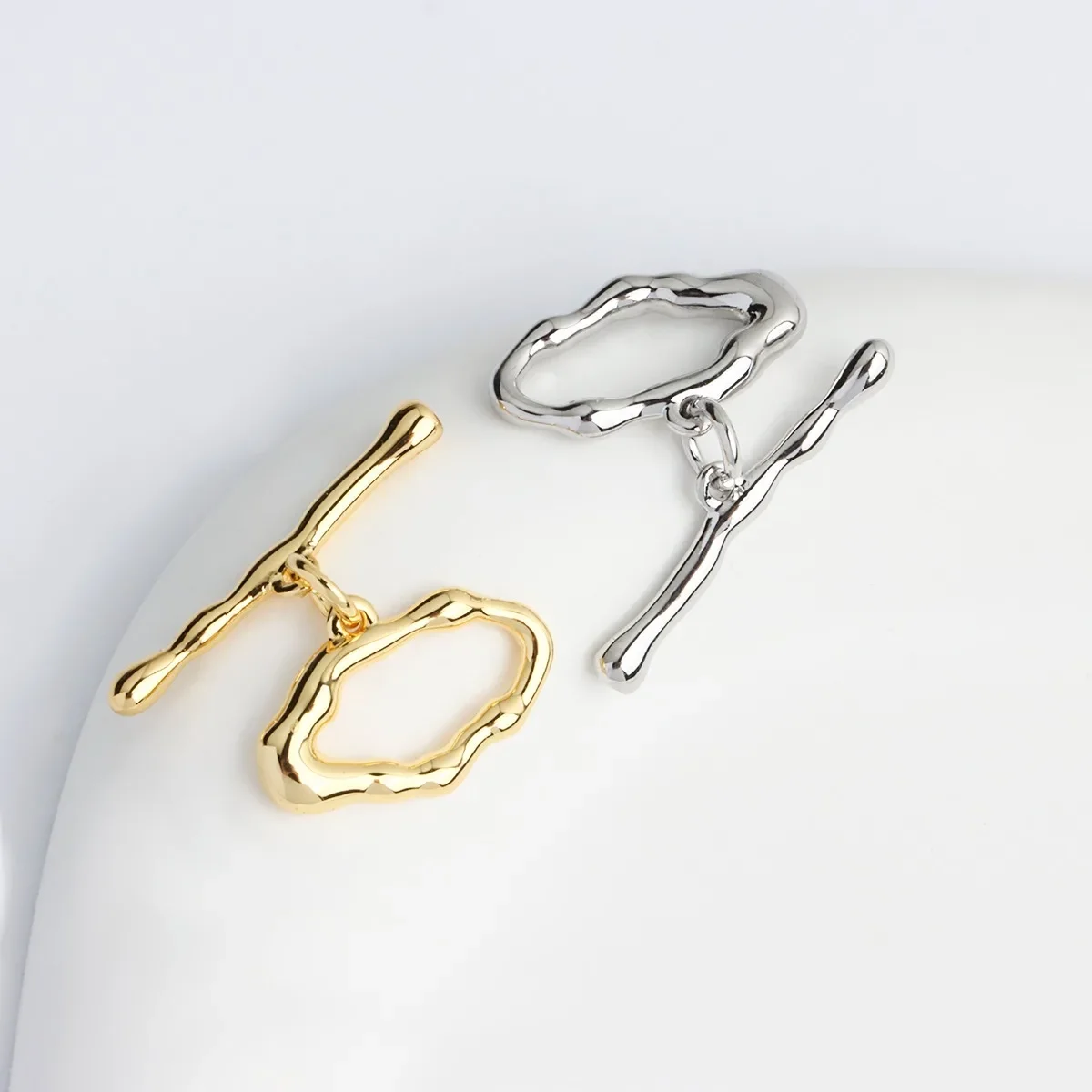 

14K Real Gold Plated Irregular Oval OT Buckle Necklace Bracelet Ending Buckle Connecting Buckle DIY Jewelry Accessories