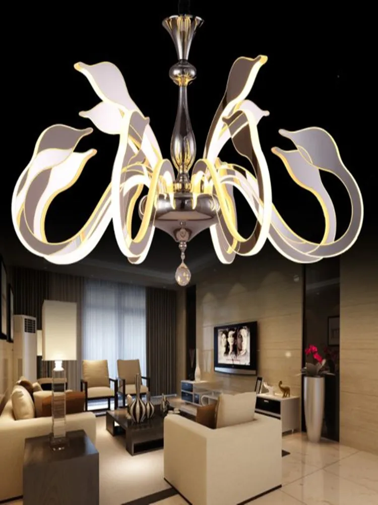 Art Swan LED Chandelier Modern Simple Acrylic Living Room Light Creative Atmosphere Restaurant Bedroom Hotel Lamp image 4