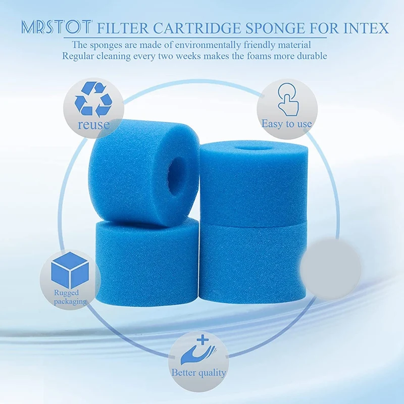 Pool Filter Cartridge For Type H,Replacement Swimming Pool Filter Foam Sponge Filter Cartridges For Intex Type H