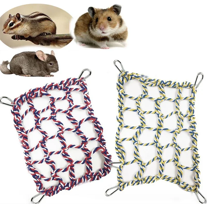1Pcs Pet Hammock Net Sturdy Braided Bed for Small Pets Parrots Guinea Pigs Fun Hanging Play Sleep Gear view 3