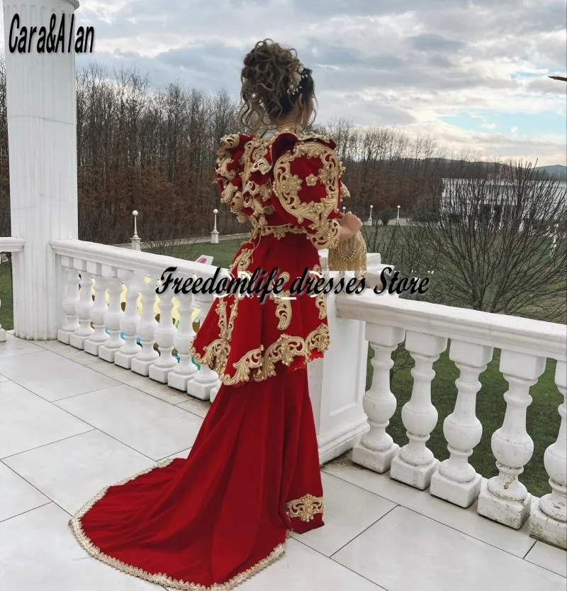 Cara&Alan Traditional Albanian Party Dresses For Women 2023 Velvet German Kosovo Prom Gowns Custom Made Algerian Evening Dress