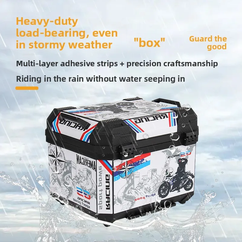 

Thickened Large Capacity Motorcycle Tail Box Aluminum Alloy Electric Vehicle Trunk Battery Car Storage Tool Luggage