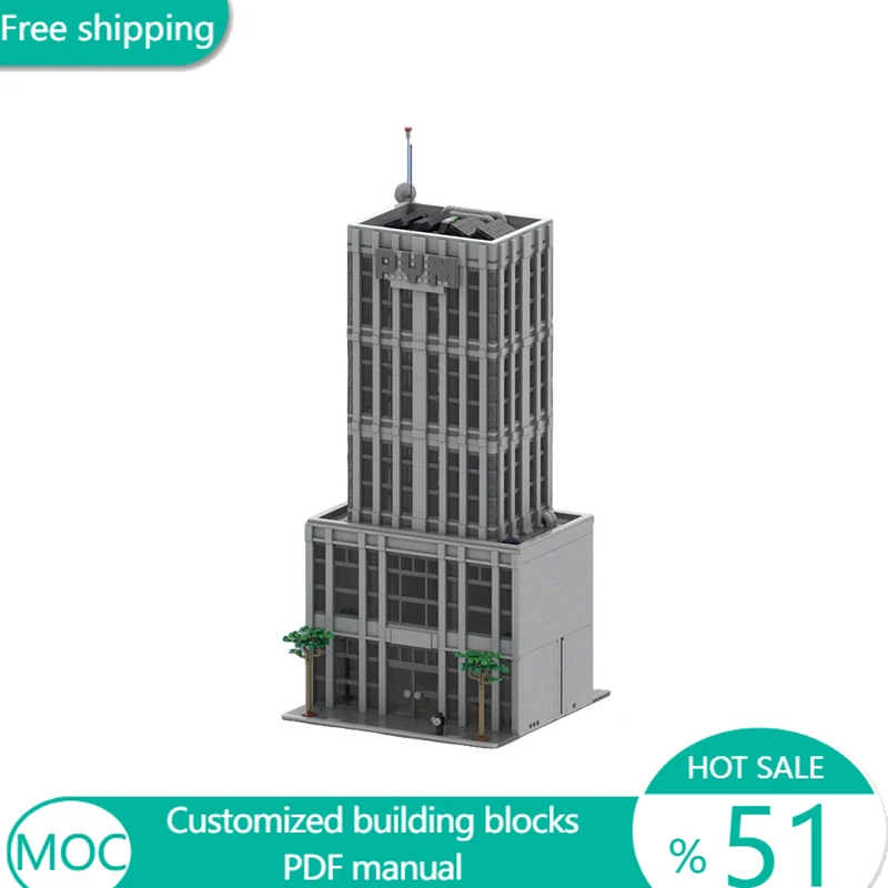 

4690 PCS Famous Film Technologies skyscraper MOC Customize Modular Building Block Design Model Technology DIY Holiday Toy Gifts