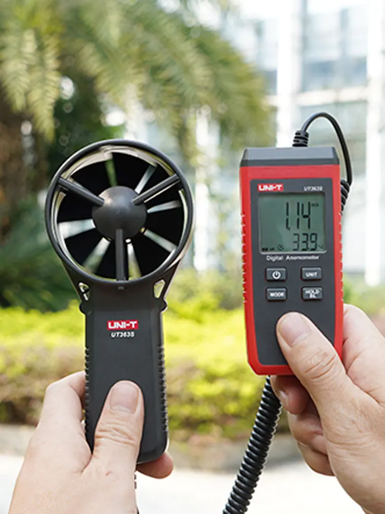 UNI-T UT363S Mini anemometr prędkość wiatru Tester temperatury wyświetlacz LCD prędkość przepływu powietrza MAX/AVG pomiar poziom wiatru 1 ~ 12 — zdjęcie 2