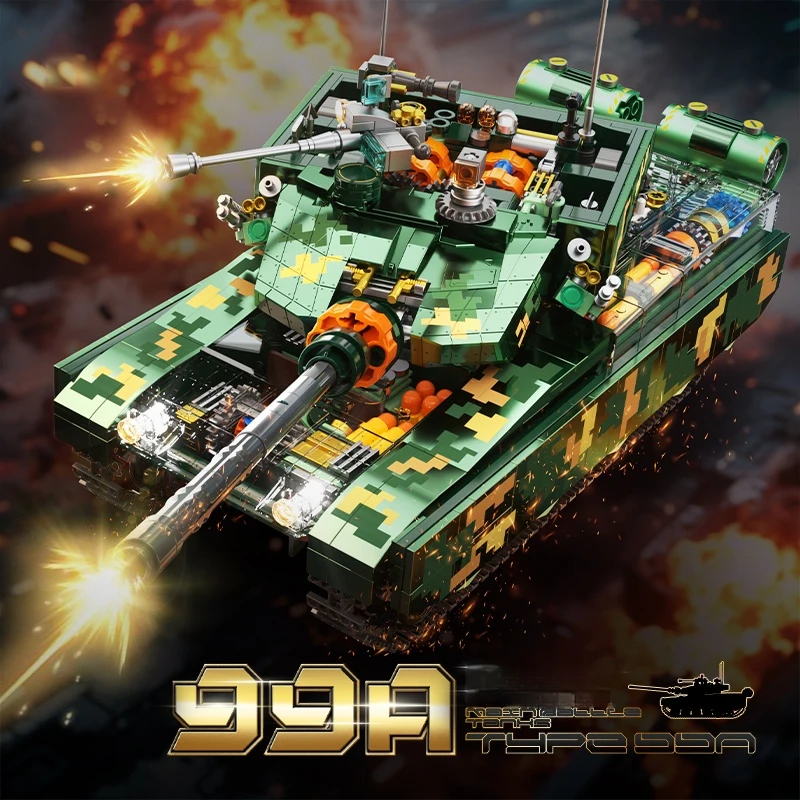 

F5-C1003 Military 99A Tank Building Blocks DIY MOC Model STEM Educational Home Decor Birthday Christmas Gift Kids Boys Adults