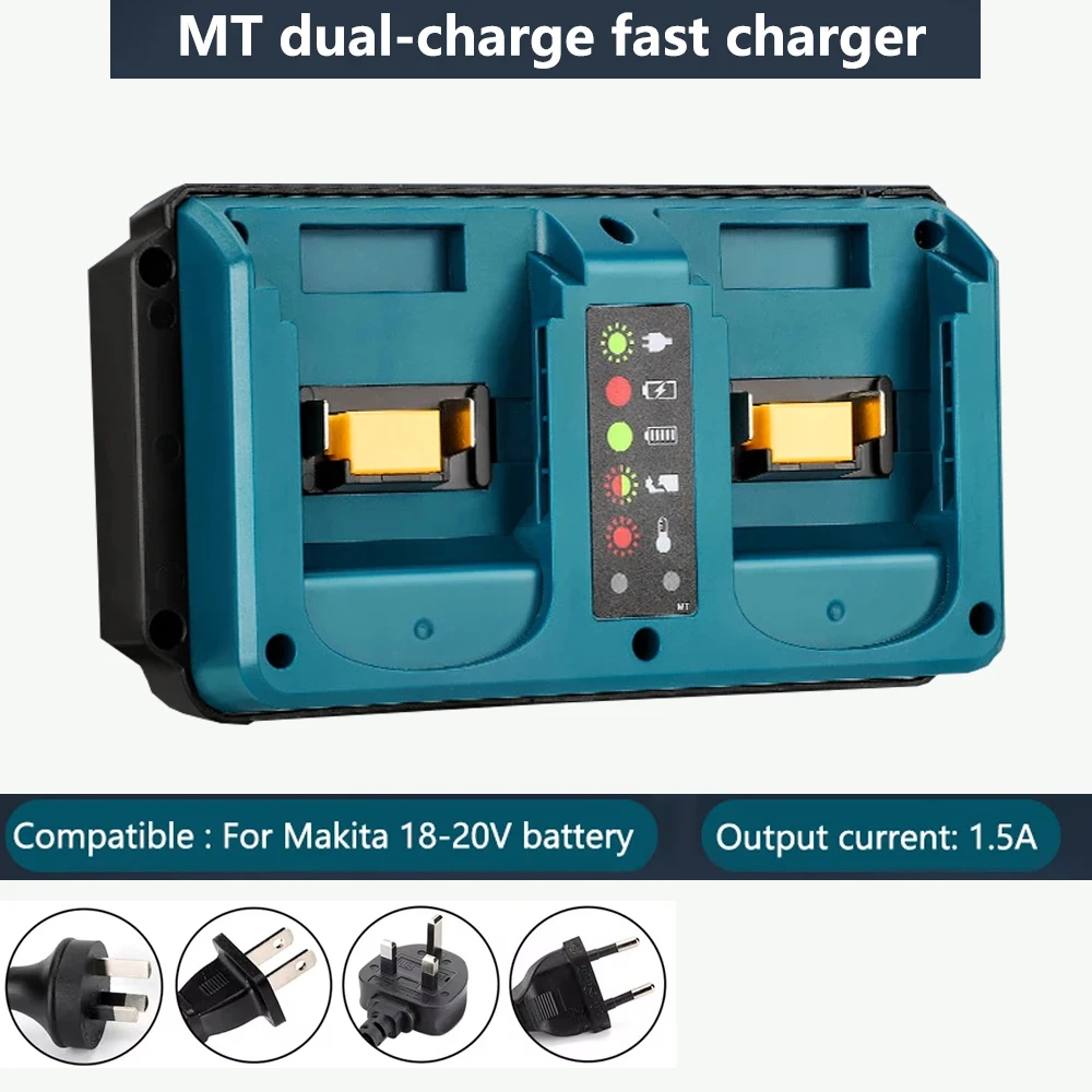 

Ponbos Adapting Makita 18V 90W Dual Charger for Makita 18V Lithium Ion Charging BL1815 BL1820 BL1830 Fast Charger