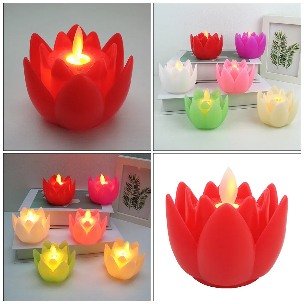 Artificial Lotus Lamp Floating Pool LED Light Romantic Pond Garden Party Decor Lotus Light