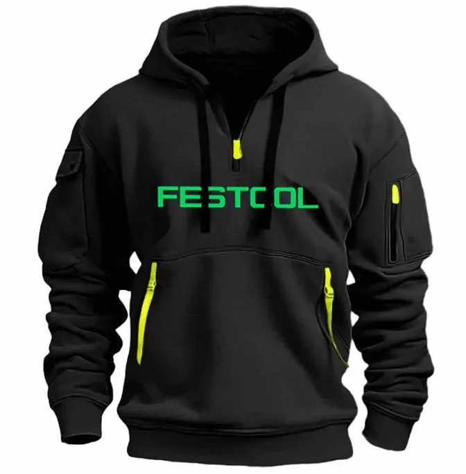 Spring and Autumn Men's hooded jacket Festool tools printing Fashion casual men's hoodie fleece European size men's hoodie