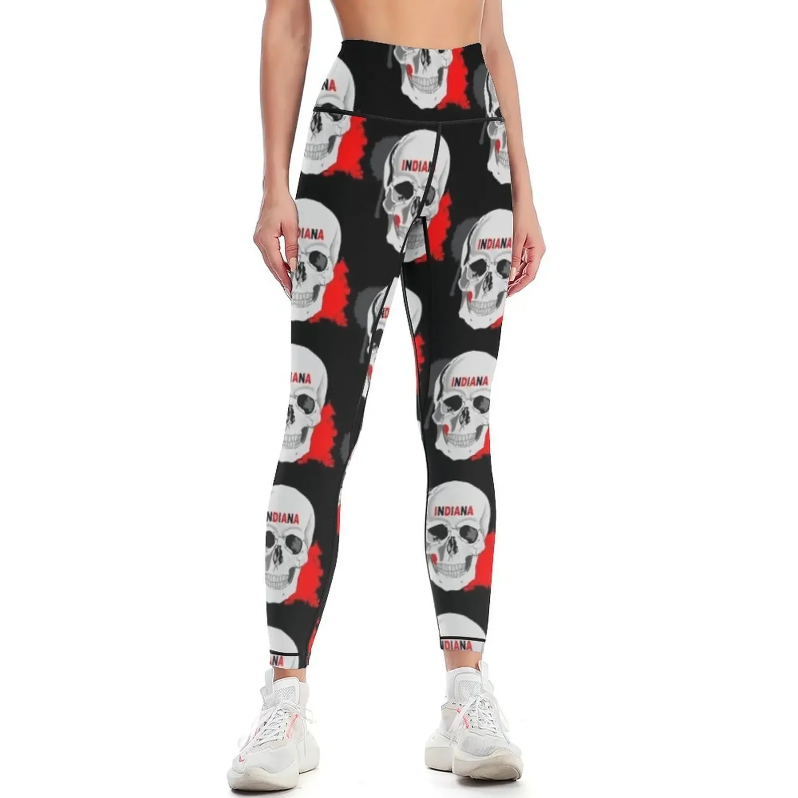 

INDIANA UNIVERSITY SKULL Leggings sport legging gym clothing sporty woman push up Women's push up Womens Leggings