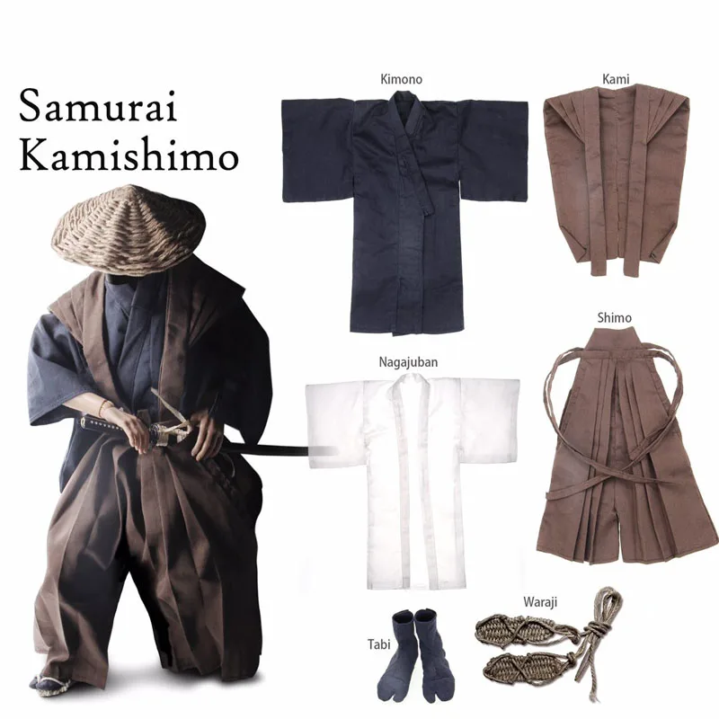 

1/6 Scale Male Ronin Soldier Costume Japanese Samurai Costume Set For 12'' Action Figure Body DIY for Hobby Collection