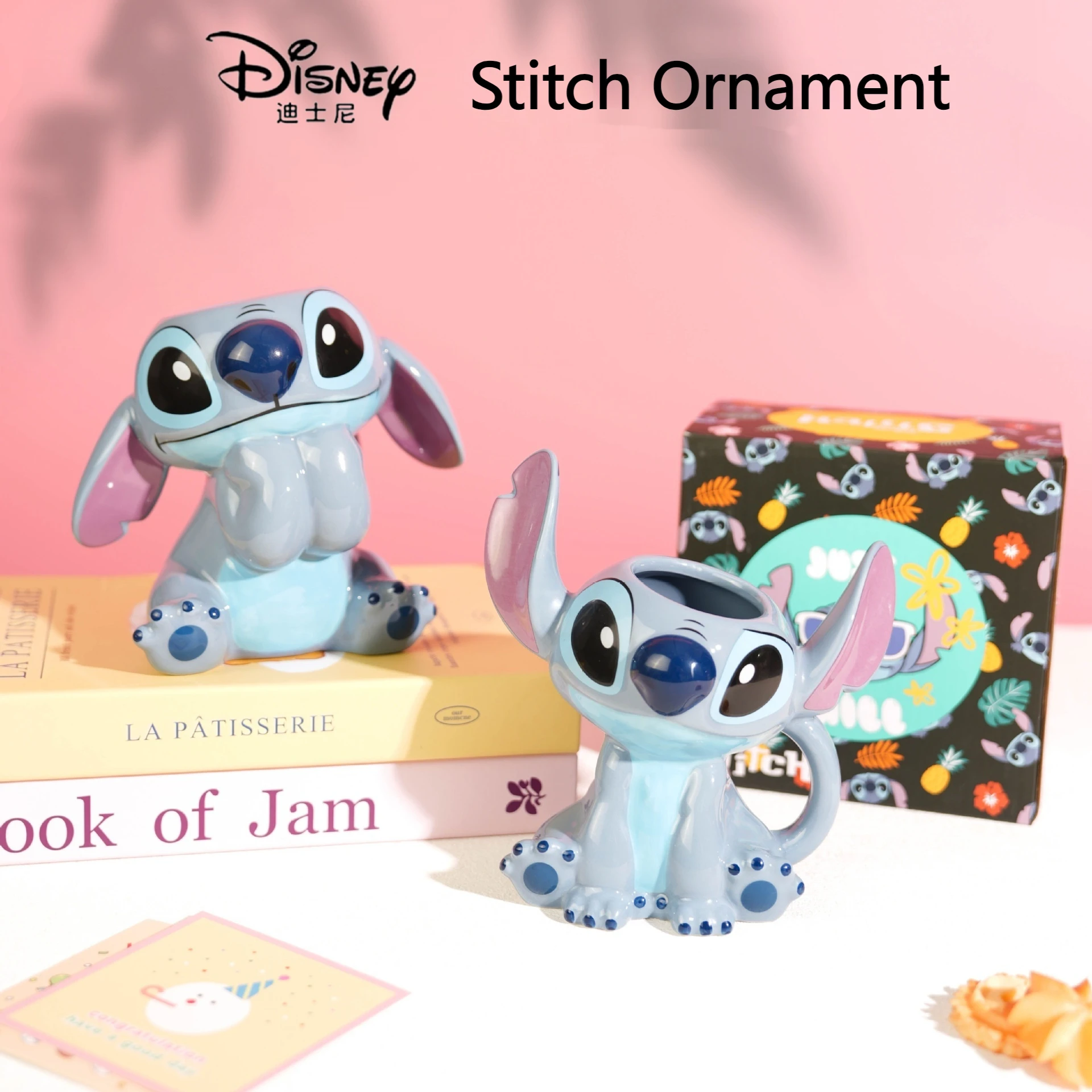 

New Cartoon Disney Lilo & Stitch Figure Resin And Ceramic Vase Bonsai Creativity Model Home Ornaments Kawaii Big Ears Girl Gift
