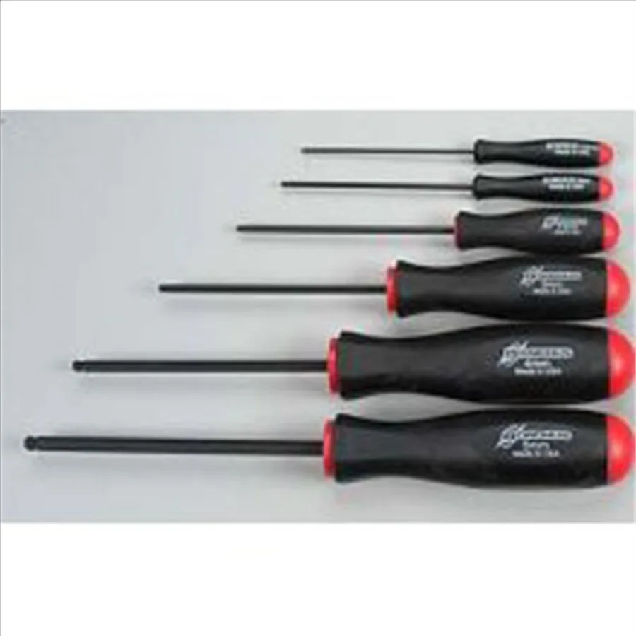 

6-piece set of ball driver screwdrivers with adjustable shafts ranging from 1.5 to 5 meters ideal for precision tasks in tight