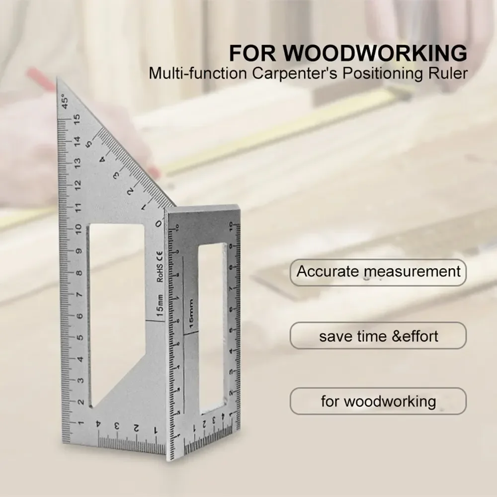 T-Type Multifunction Woodworking Gauge Ruler 45 90 Degree Gauge Rule Measurement Tool for Carpentry Scribe Mark Line Measuring