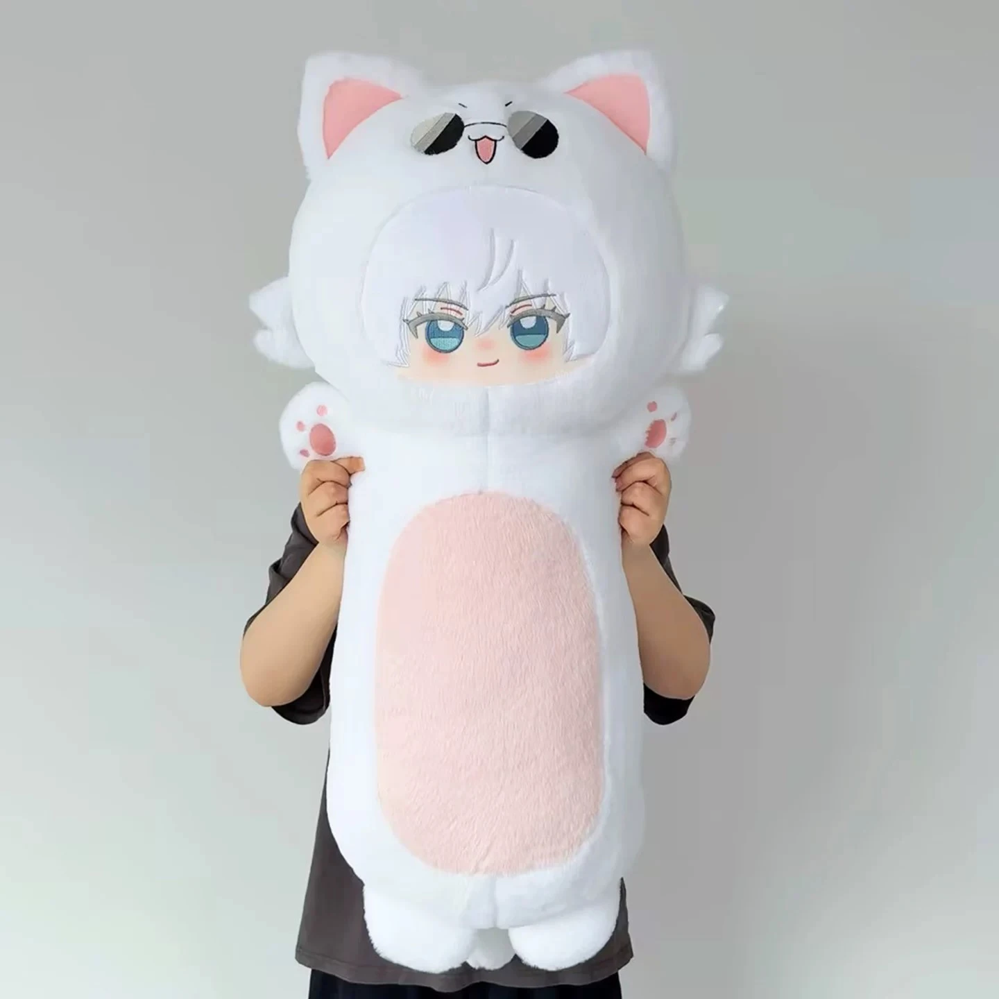 Soft Fluffy Jujutsu Kaisen Cat Ear Long Plush Pillow Cute Anime Stuffed Cushion For Bed Sofa Nap Relax Companion Gift - view 4