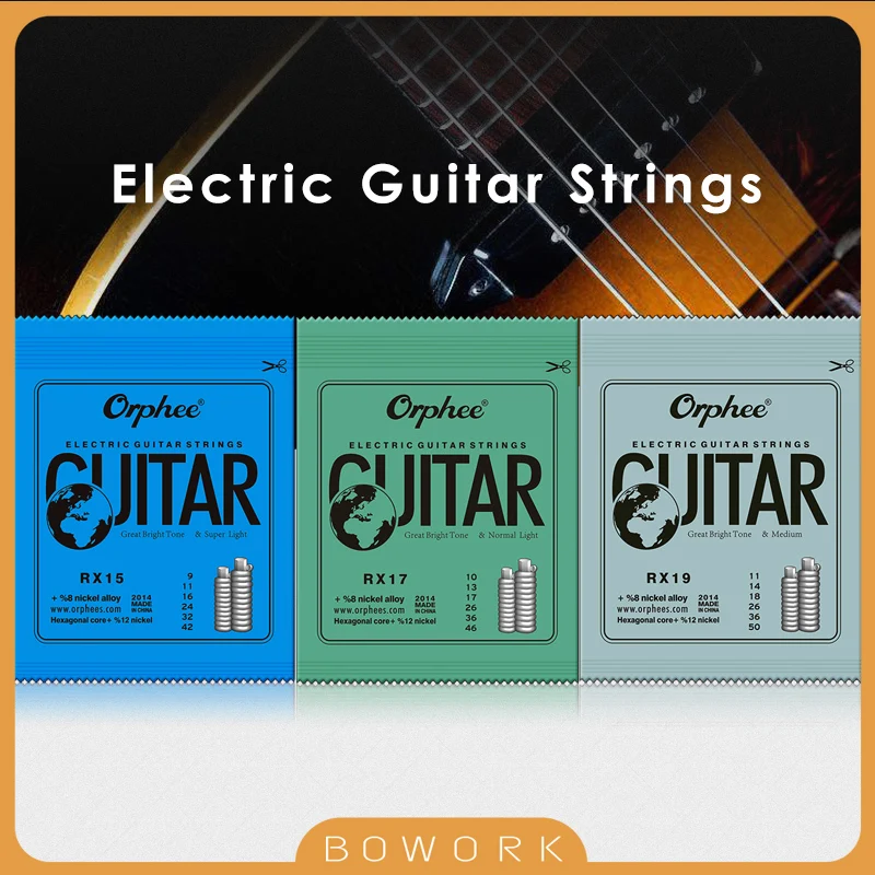 

1 Set Orphee Electric Guitar String RX15 RX17 RX19 Super Light Nickel Plated Steel Quality Electric Guitarra String Accessories