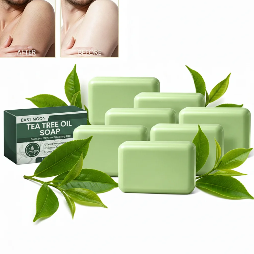 Tea Tree Soap Natural Soaps For Body & Face Skin Cleaning Natural Skin Cleanser Gentle Exfoliating Bar Soap For Oily Dry Skin
