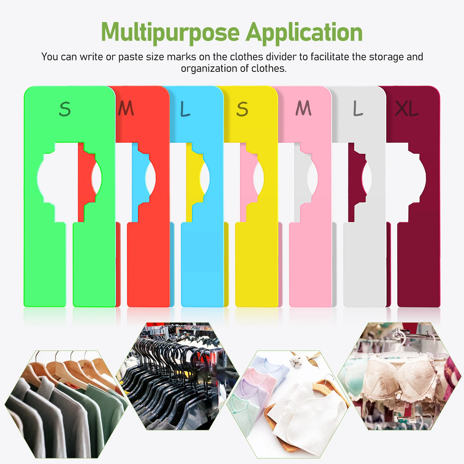 

30 Pcs Shirt Size Dividers Wardrobe Clothing Rack Shelf Laundry Plastic Clothes Hanger