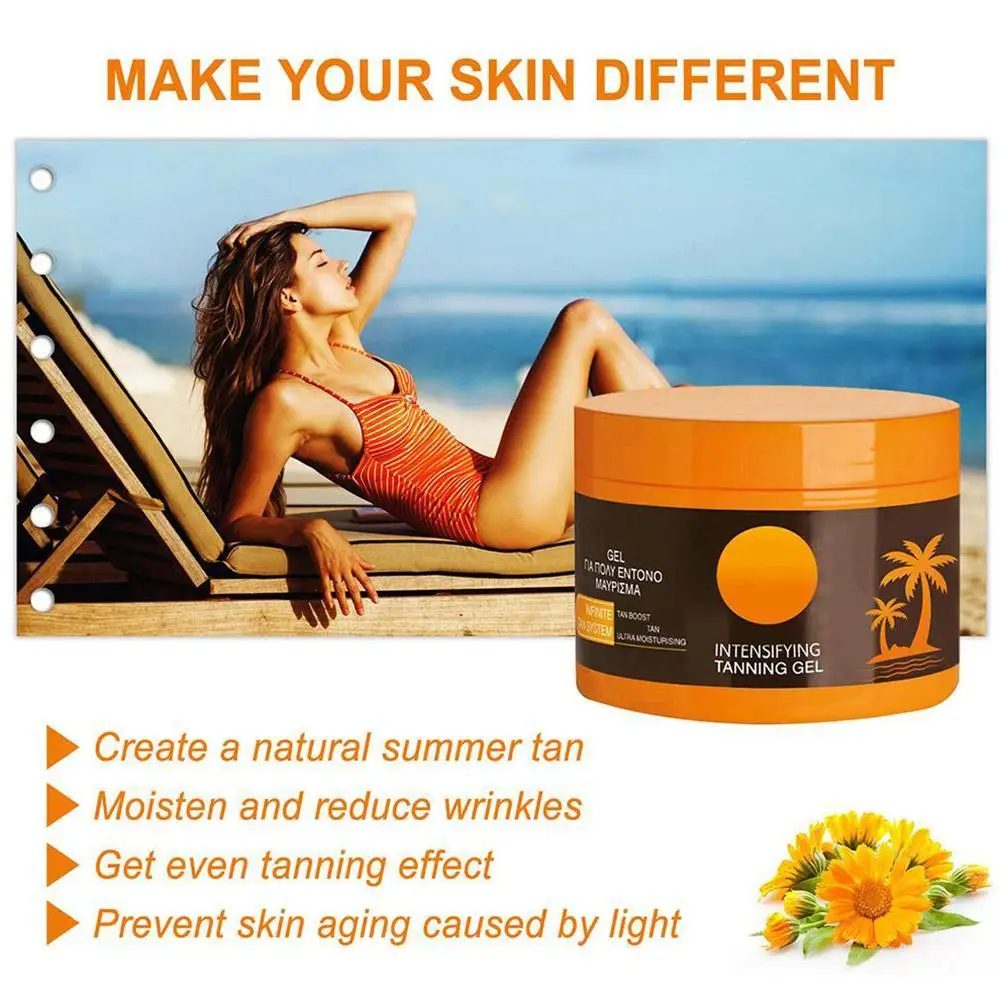 

Intensive Tanning Gel Tanning Cream Darkening Aid Accelerator Bronzing Solarium Long Lasting Moisturizing Seaside Tanning Aid