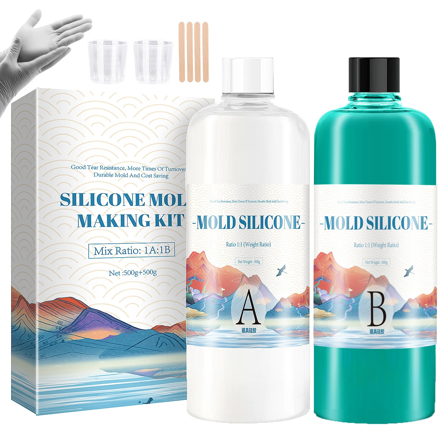 200/500g/1000g DIY Silikonowe formy do tworzenia AB 1:1 Płynna guma Kopiuj klon Obiekt Wzór Klej Szybkie utwardzanie Zestaw silikonowy do tworzenia form