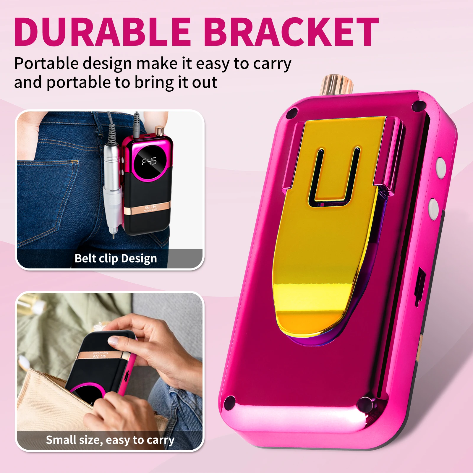 プロのネイルドリルマシンキット充電式 45000RPM 電気ネイルサンダーファイルマニキュアジェルポリッシュ削除研削用