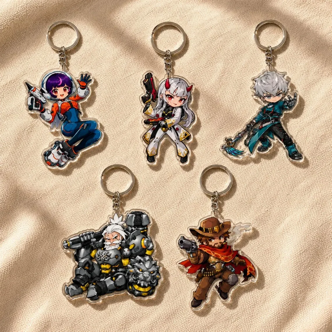 Overwatch Acrylic Keychain Ziyuan Character Collectible Bag Charm Gamer Gift New Hero