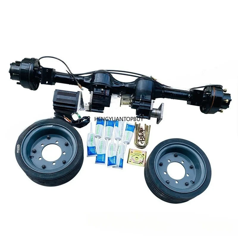 Heavy-duty suspended four-wheel drive modified with dual motors on the axle