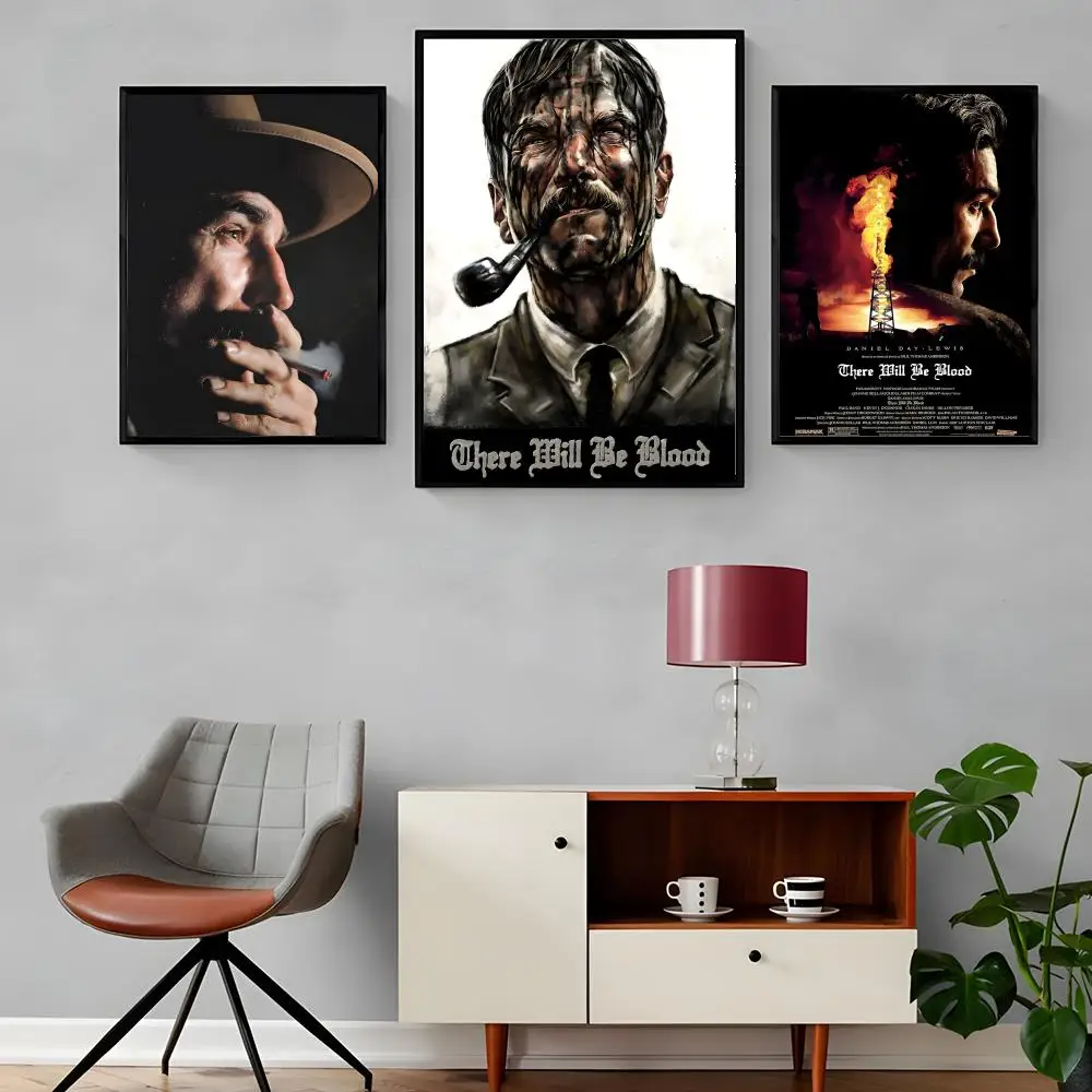 Movie T-There Will Be B-Blood Painting Calligraphy Canvas Poster Waterproof & Durable Ideal Wall Decor for Every Space
