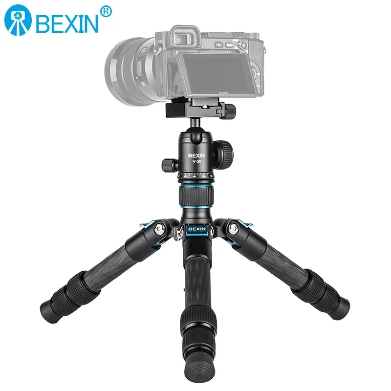 BEXIN New MS28C Portable Tripode Lightweight Travel Stand Tabletop Video Mini Tripod with 360 Degree Ball Head for Camera DSLR