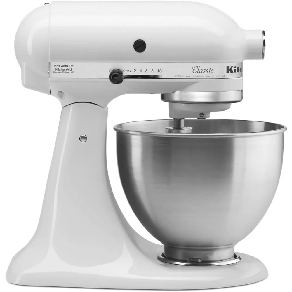 Classic Series 4.5 Quart Tilt-Head Stand Mixer, 10-Speed, with beater, dough hook and 6-wire whip, Household Kitchen Blenders