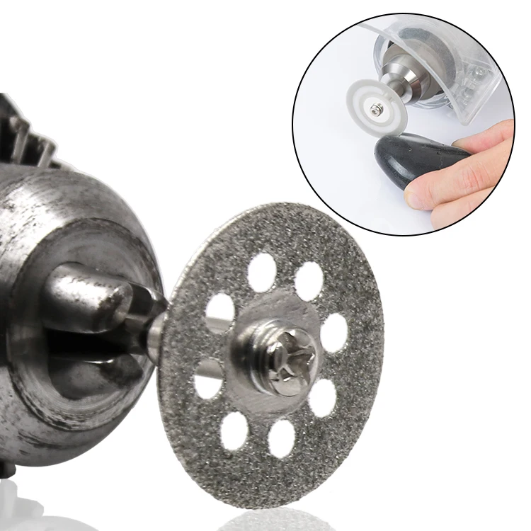 Neuer Bestseller: 10 Stück/Set Mini-Schneidscheiben mit scharfen Diamantspitzen für Dremel-Rotationswerkzeuge, DIY-Werkzeugzubehör mit 2 Stück Stangen. – Detail 5